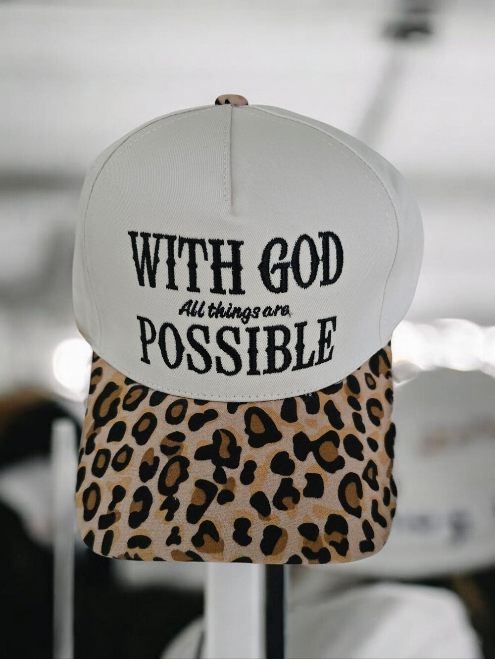 With God All Things Are Possible Embroidered Adjustable Cap, NEW